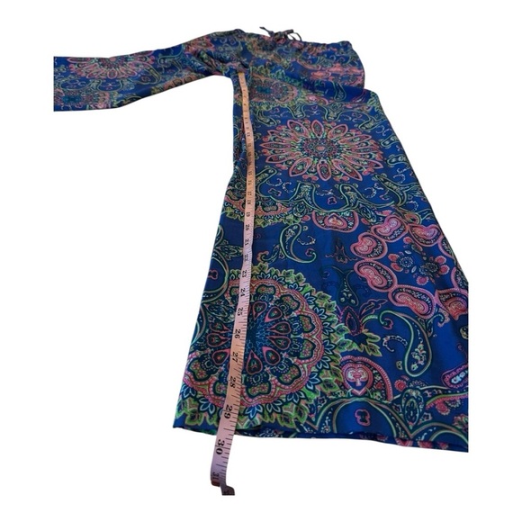 One World Square Embroidered Neck Flowy Top Marching Pull On Drawstring Wide Leg - Picture 11 of 16